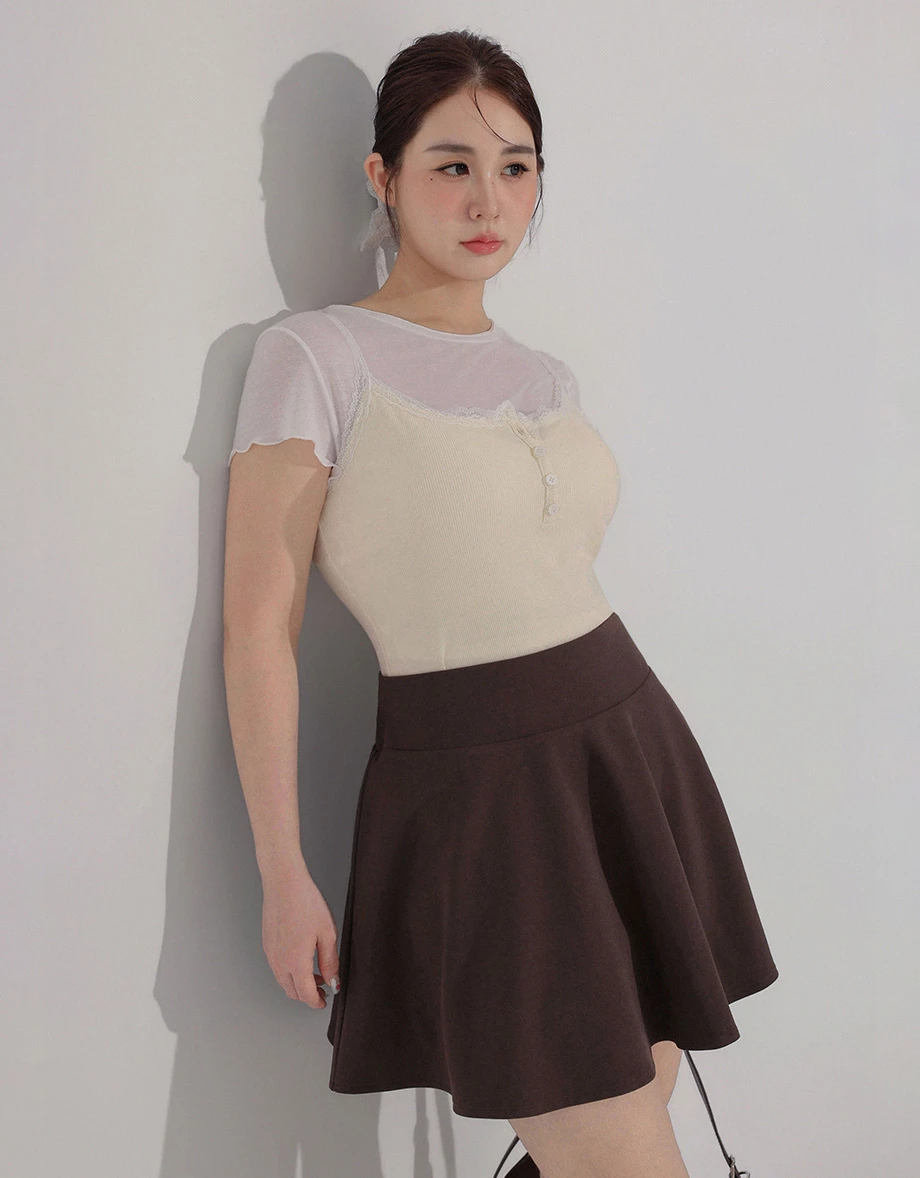 【纖女級2.0】高腰收腹微開衩傘擺褲裙 【纖女級2.0】高腰收腹微開衩傘擺褲裙