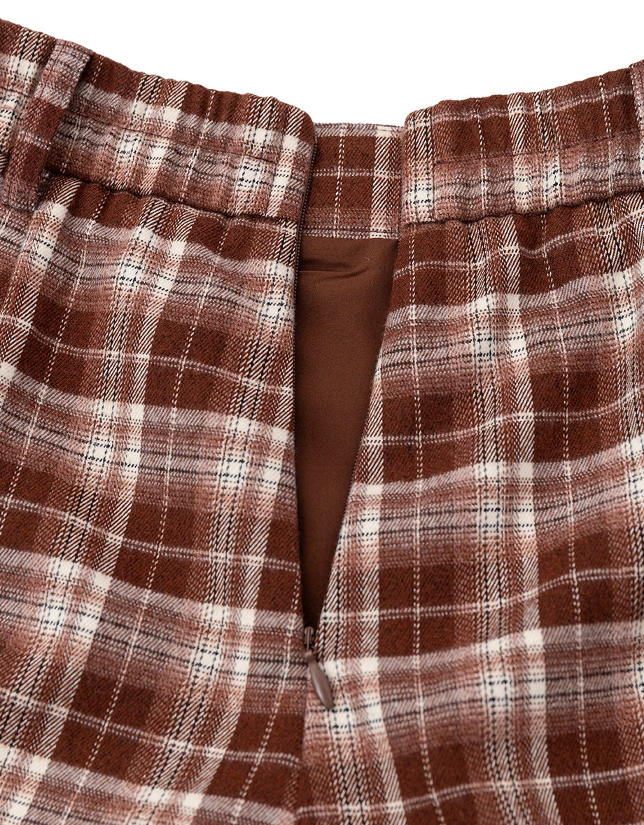 Plaid Pleated High Waist A Line Mini Skort (with Belt) Plaid Pleated High Waist A Line Mini Skort (with Belt)