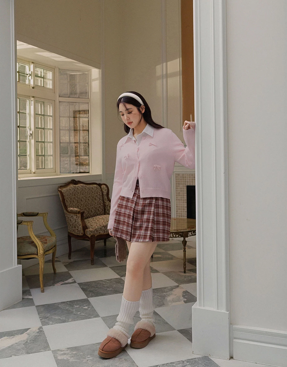 Plaid Pleated High Waist A Line Mini Skort (with Belt) Plaid Pleated High Waist A Line Mini Skort (with Belt)