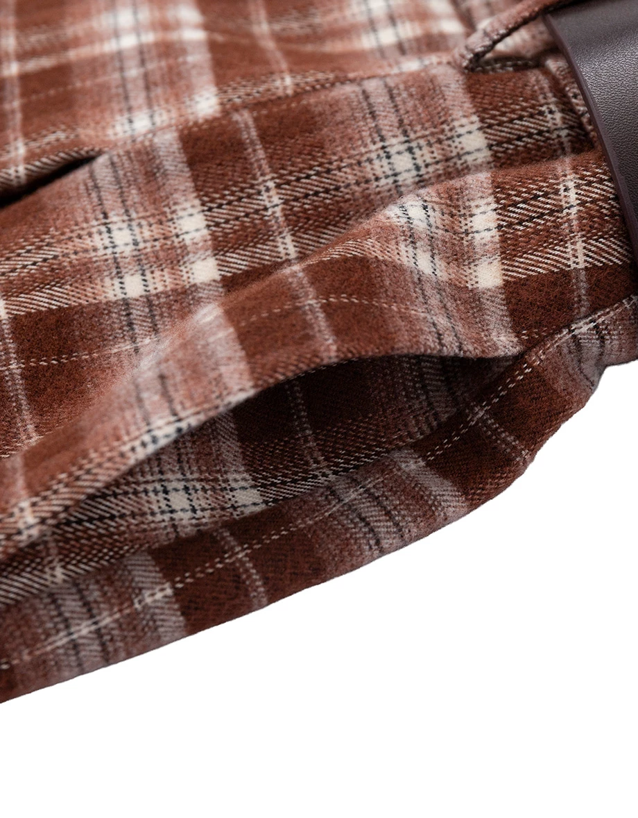Plaid Pleated High Waist A Line Mini Skort (with Belt) Plaid Pleated High Waist A Line Mini Skort (with Belt)