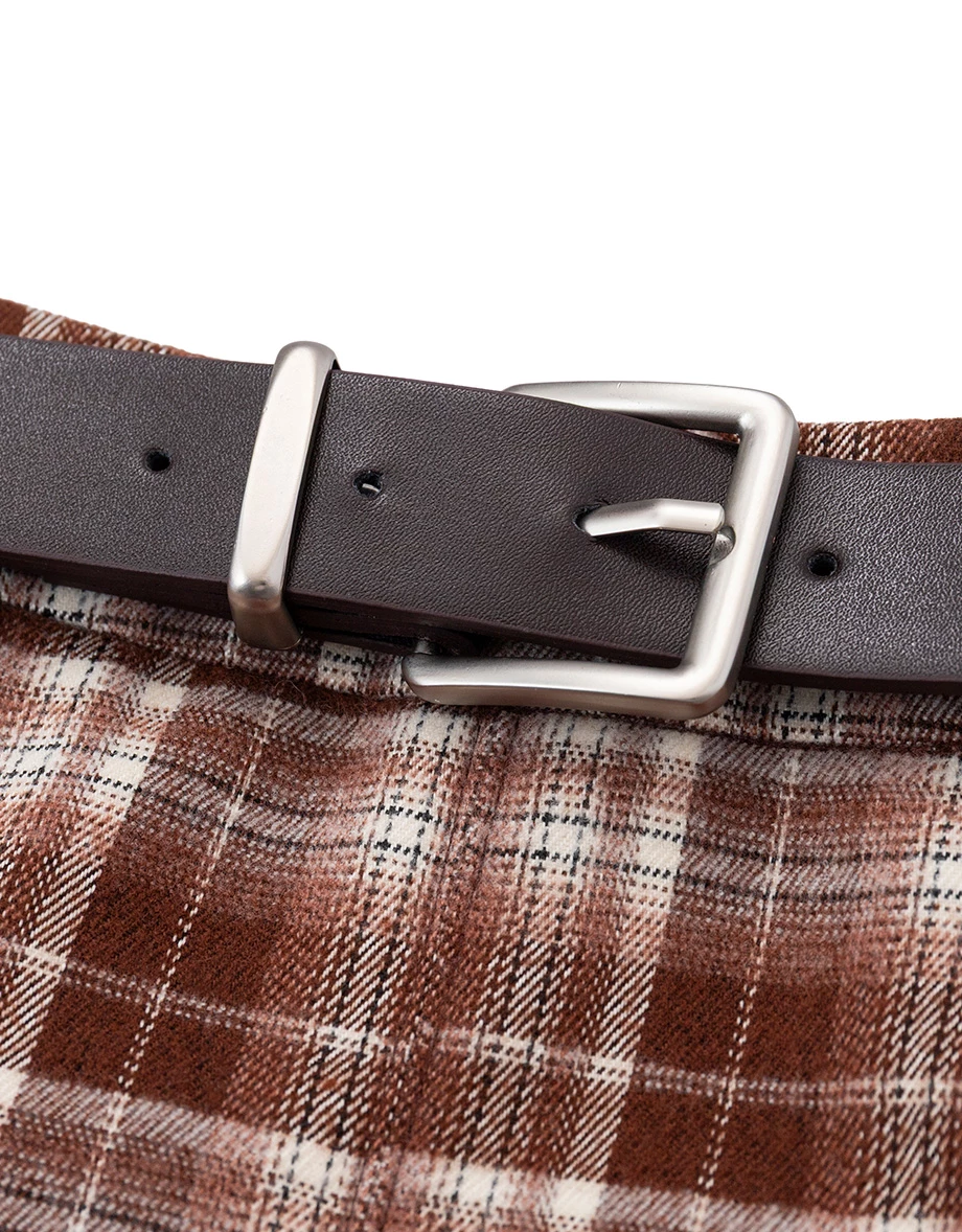 Plaid Pleated High Waist A Line Mini Skort (with Belt) Plaid Pleated High Waist A Line Mini Skort (with Belt)