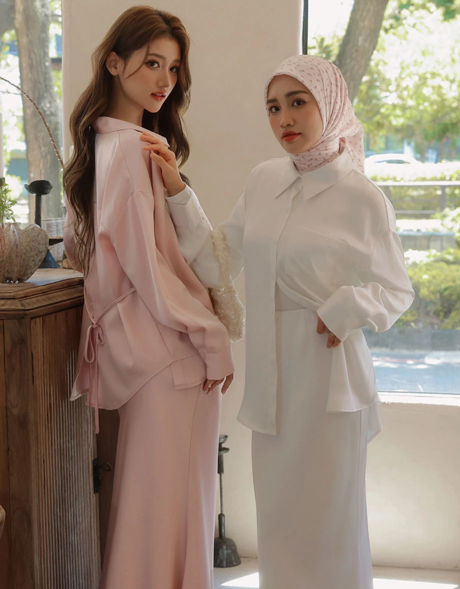【SABRINA Design】Oversized Collared Long Sleeve Button Down Shirt Blouse