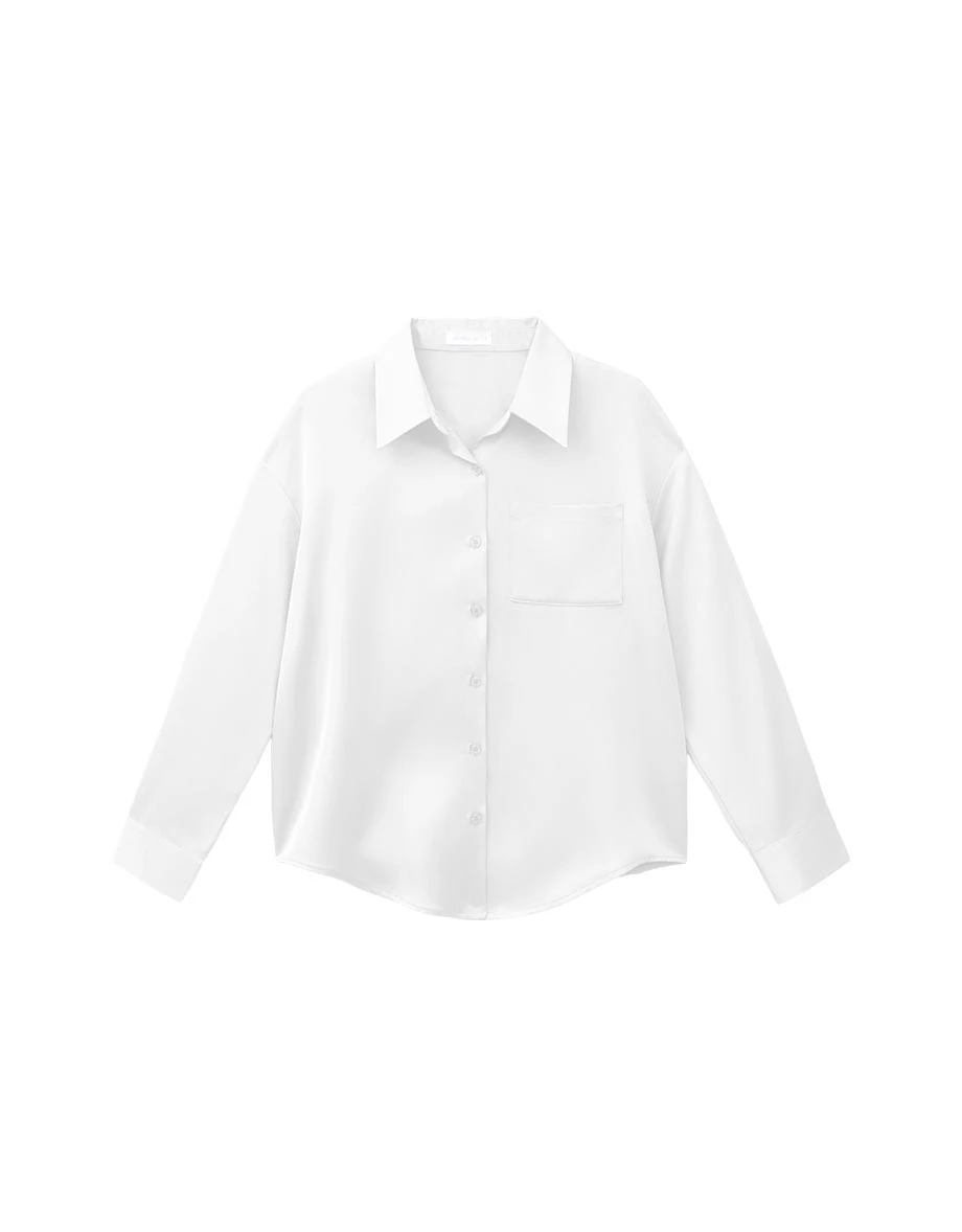 【SABRINA Design】Oversized Collared Long Sleeve Button Down Shirt Blouse