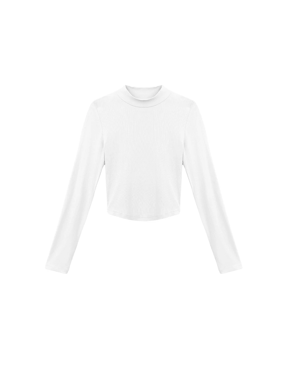 【SABRINA Design】Mock Neck Long Sleeve Crop Top