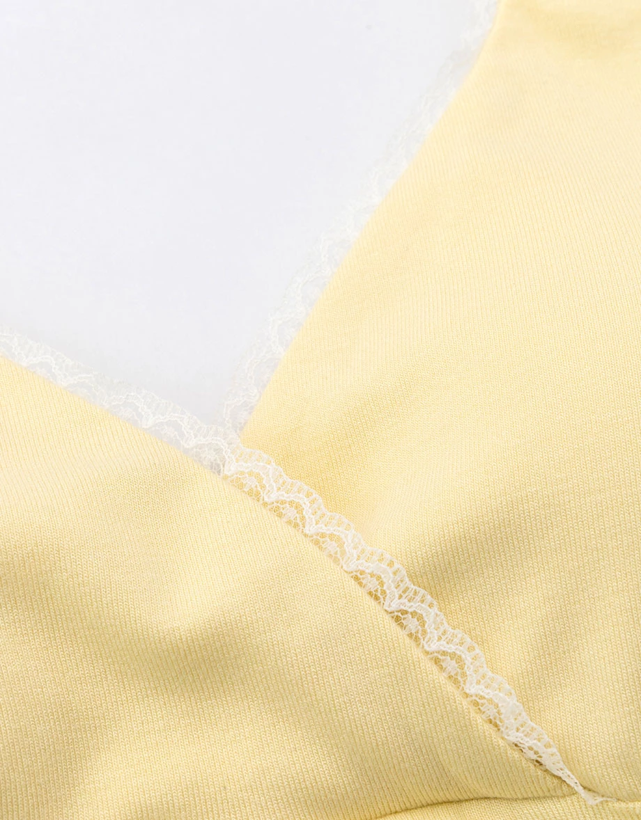 Side Drawstring Halter Wrap Lace Trim Crop Padded Tank Top Side Drawstring Halter Wrap Lace Trim Crop Padded Tank Top