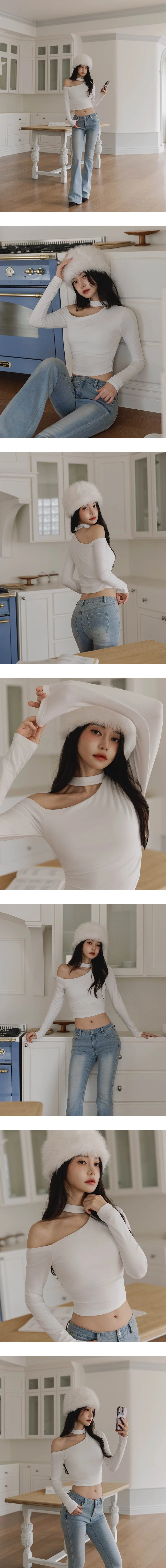 WARM↑UP薄感好身材 不對稱斜肩綁帶長袖發熱BRA TOP WARM↑UP薄感好身材 不對稱斜肩綁帶長袖發熱BRA TOP