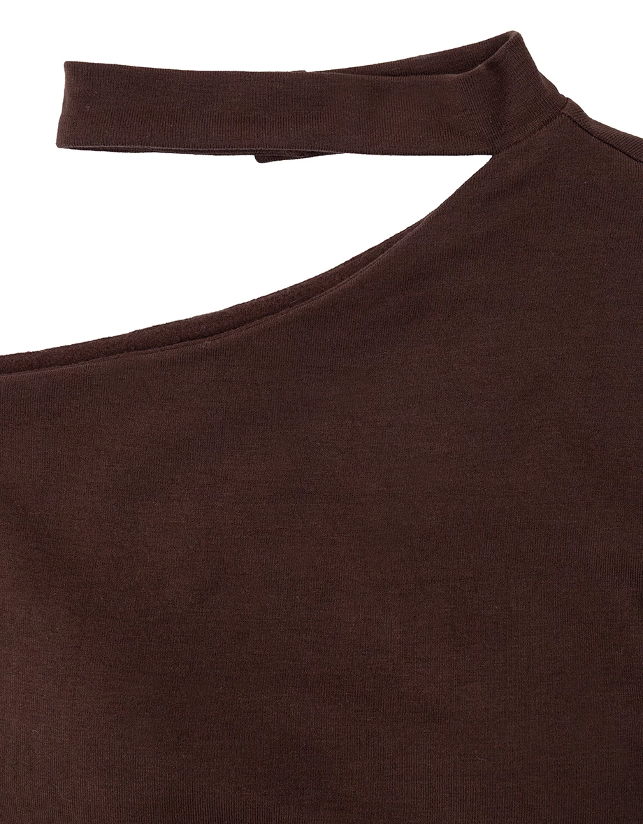 WARM↑UP薄感好身材 不對稱斜肩綁帶長袖發熱BRA TOP WARM↑UP薄感好身材 不對稱斜肩綁帶長袖發熱BRA TOP