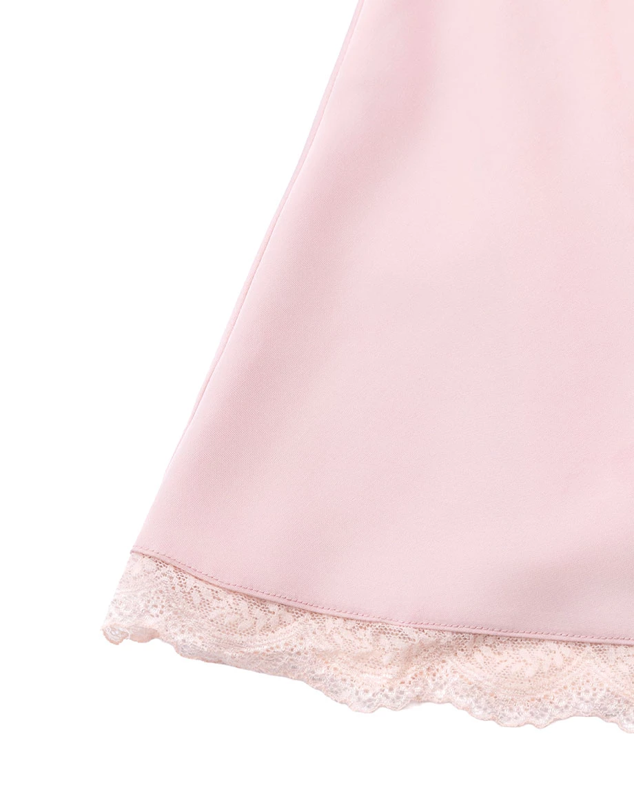 【SABRINA Design】Satin Lace Trim Mermaid Maxi Skirt