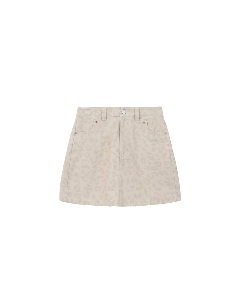 Leopard Print High Waist A Line Mini Skirt