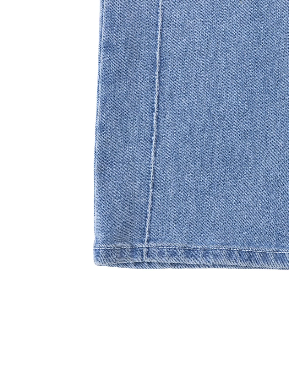 【Den!m LITE】High Waist Front Slit Jeans Denim Maxi Skirt 【Den!m LITE】High Waist Front Slit Jeans Denim Maxi Skirt