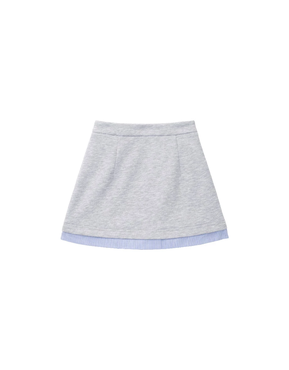 High Waist Contrast Striped Hem A Line Mini Skirt High Waist Contrast Striped Hem A Line Mini Skirt