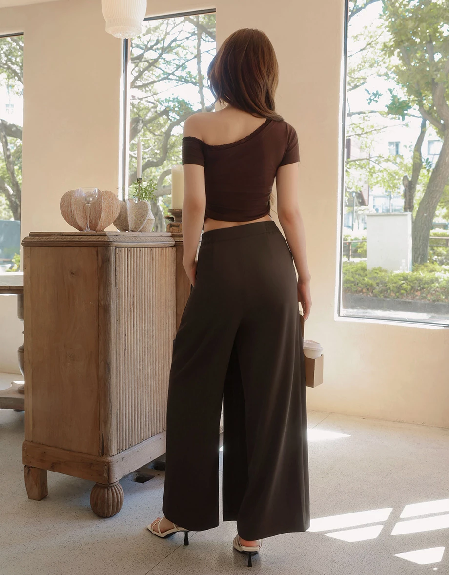 【SABRINA Design】Pleated Overlap Tailored Wide Leg Pants 【SABRINA Design】Pleated Overlap Tailored Wide Leg Pants