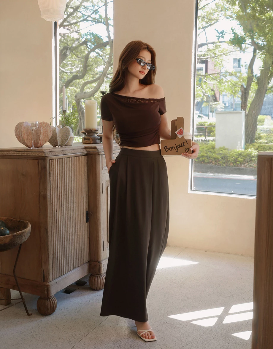 【SABRINA Design】Pleated Overlap Tailored Wide Leg Pants 【SABRINA Design】Pleated Overlap Tailored Wide Leg Pants