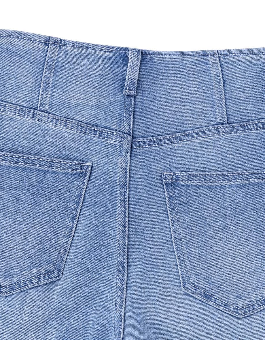 【Den!m LITE】High Waist Sculpting V Back Skinny Jeans Denim Flare Pants 【Den!m LITE】High Waist Sculpting V Back Skinny Jeans Denim Flare Pants