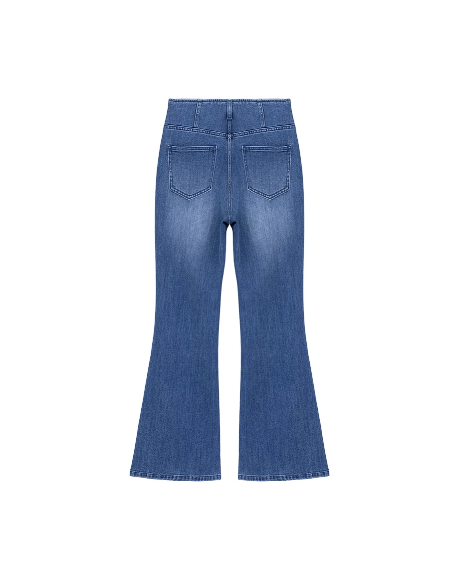 【Den!m LITE】High Waist Sculpting V Back Skinny Jeans Denim Flare Pants 【Den!m LITE】High Waist Sculpting V Back Skinny Jeans Denim Flare Pants