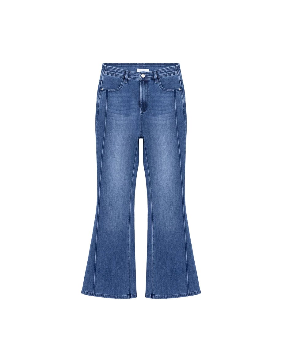 【Den!m LITE】High Waist Sculpting V Back Skinny Jeans Denim Flare Pants