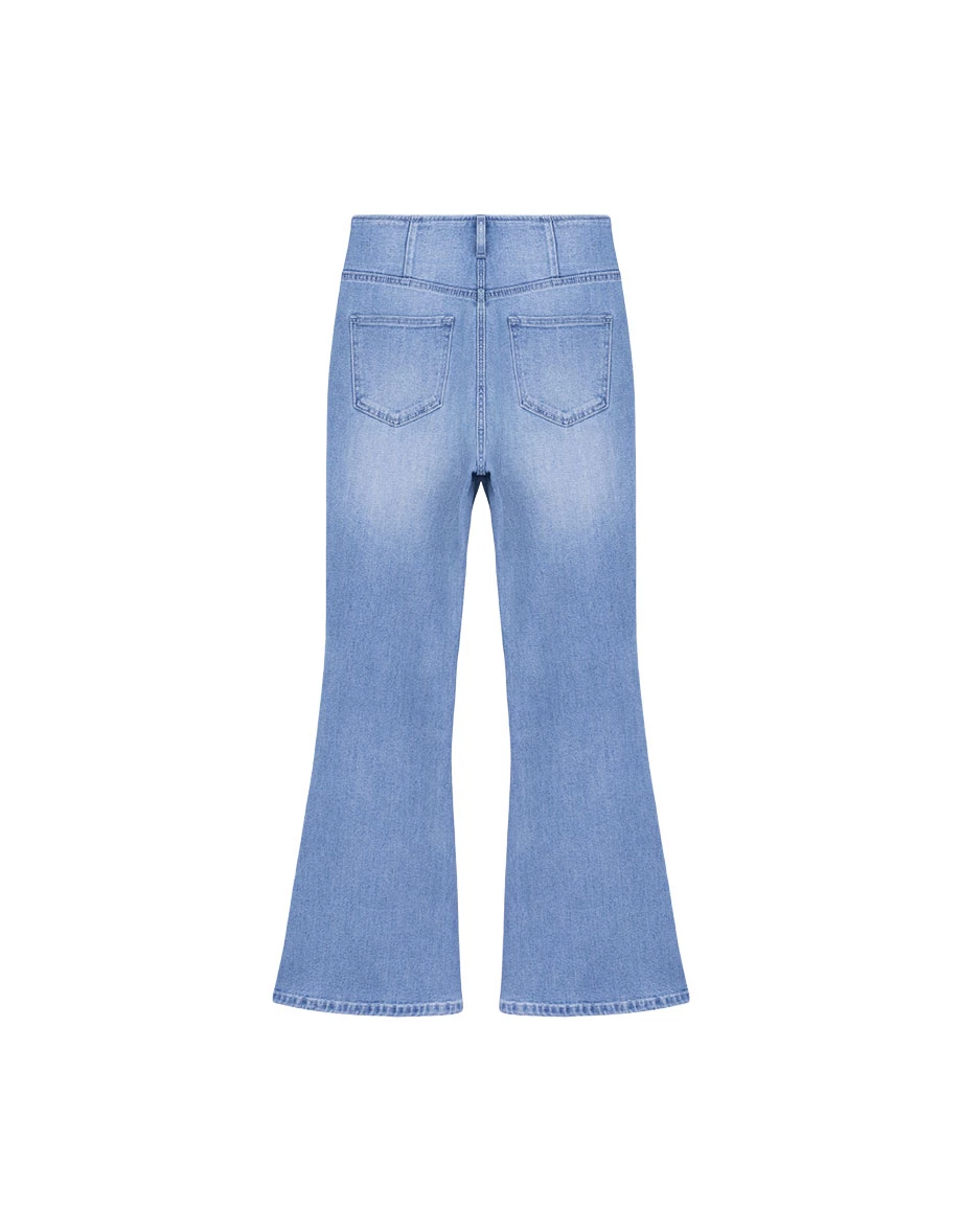 【Den!m LITE】High Waist Sculpting V Back Skinny Jeans Denim Flare Pants 【Den!m LITE】High Waist Sculpting V Back Skinny Jeans Denim Flare Pants