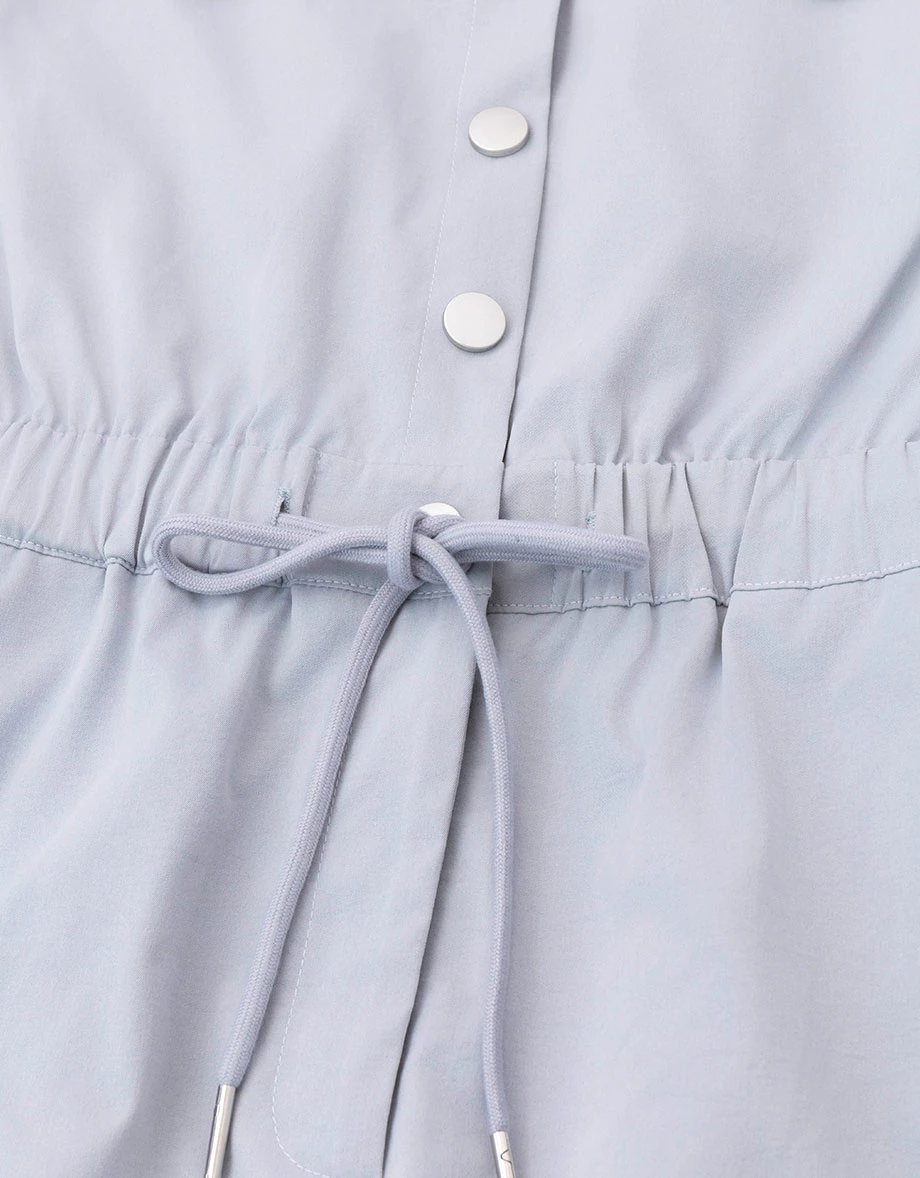 Snap Button Sleeveless Cargo Utility Maxi Shirt Dress Snap Button Sleeveless Cargo Utility Maxi Shirt Dress