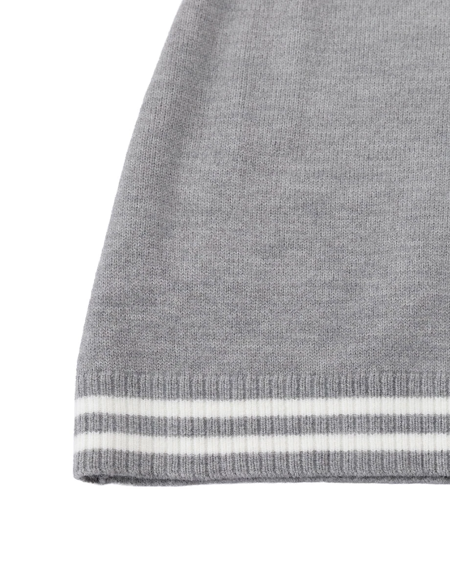 Contrast Stripe Trim Square Neck Sleeveless Knit Mini Dress Contrast Stripe Trim Square Neck Sleeveless Knit Mini Dress