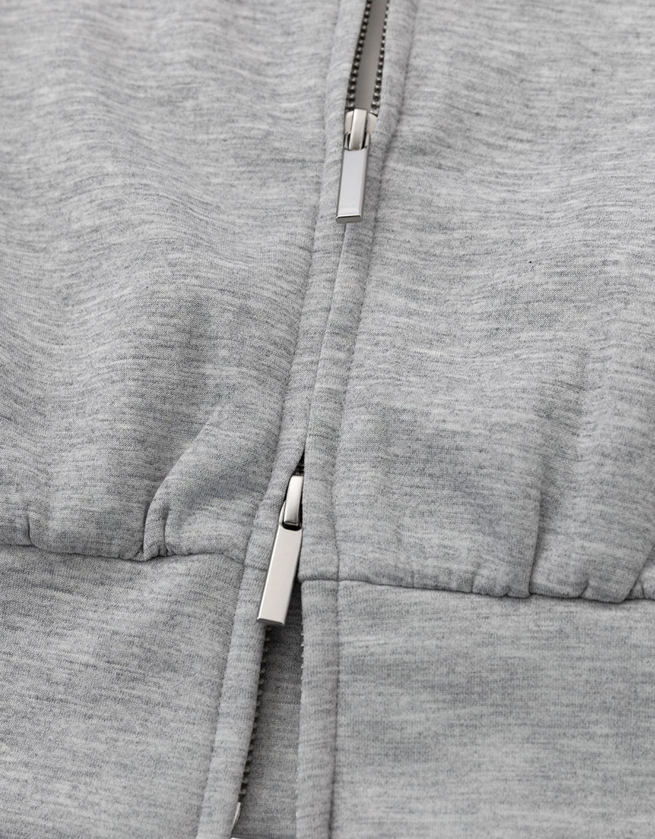 【AIR空氣棉零重力】LOGO刺繡長袖短版連帽拉鍊外套