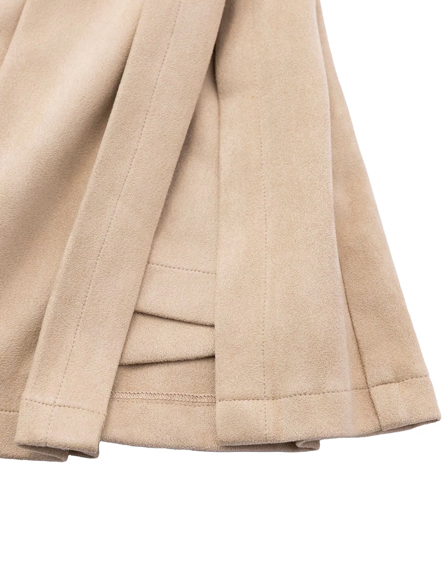 Wide Waistband Pleated Hem Mini Skort (Faux Leather / Faux Suede) Wide Waistband Pleated Hem Mini Skort (Faux Leather / Faux Suede)