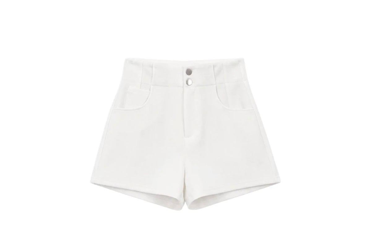 AIRゼログラビティ】Wボタンハイウエスト美シルエットショートパンツ