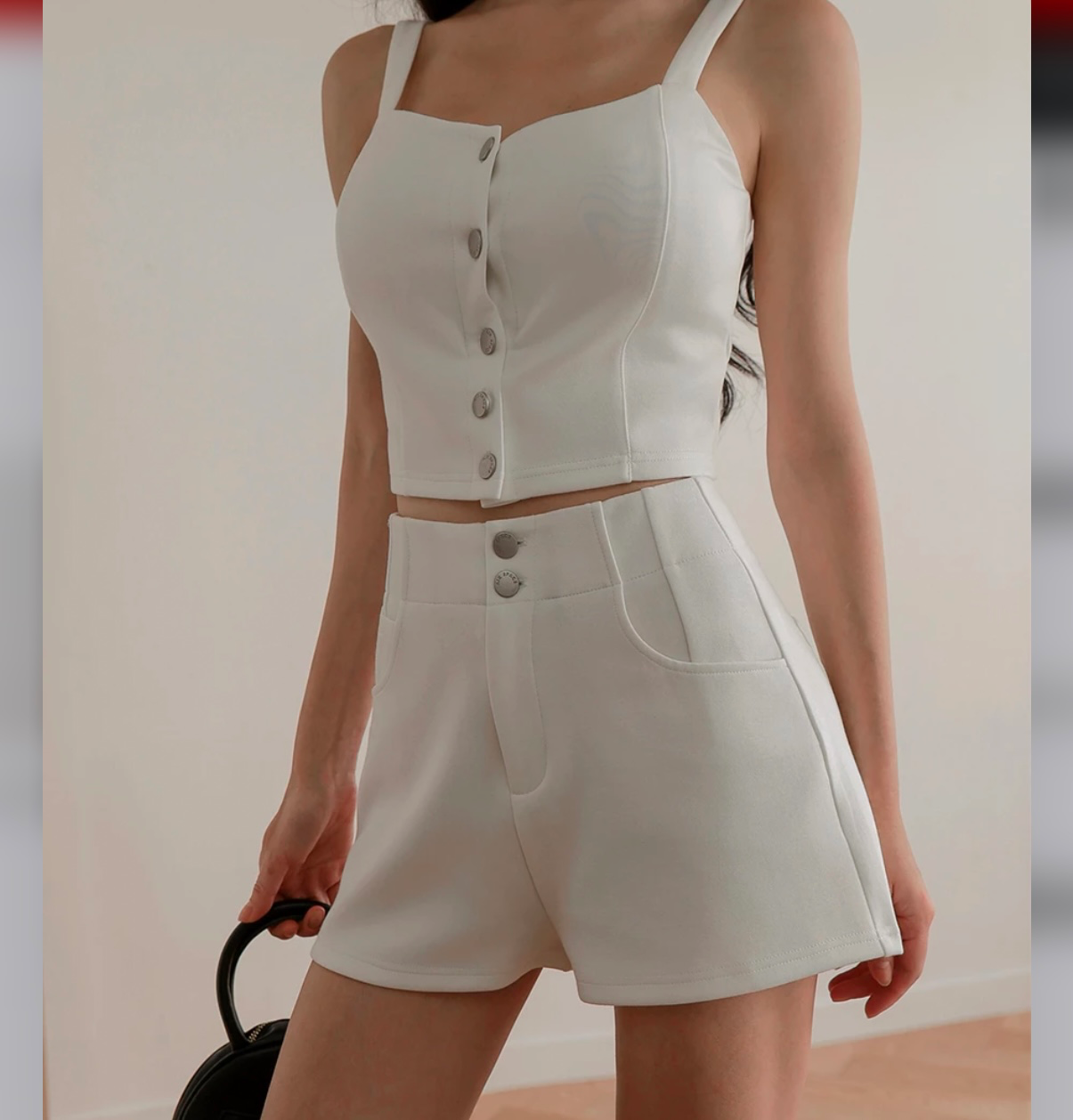 AIRゼログラビティ】Wボタンハイウエスト美シルエットショートパンツ